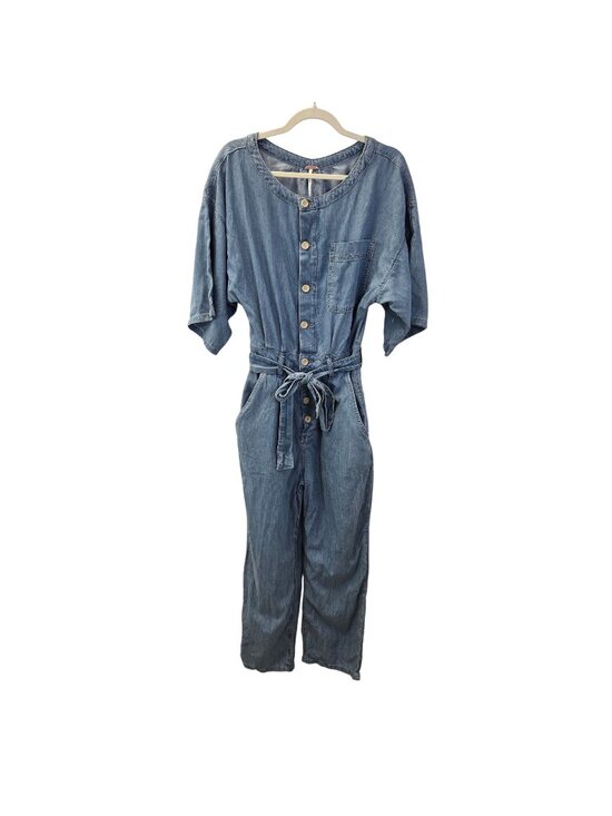 Free People Pants - NWOT Free People Marley Chambray Denim Jumpsuit Size XS